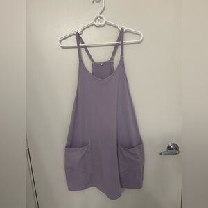Purple Sleeveless Dress with Pockets